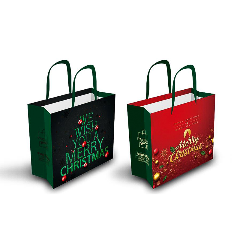 Bolsas de regalo de papel navideñas con asas